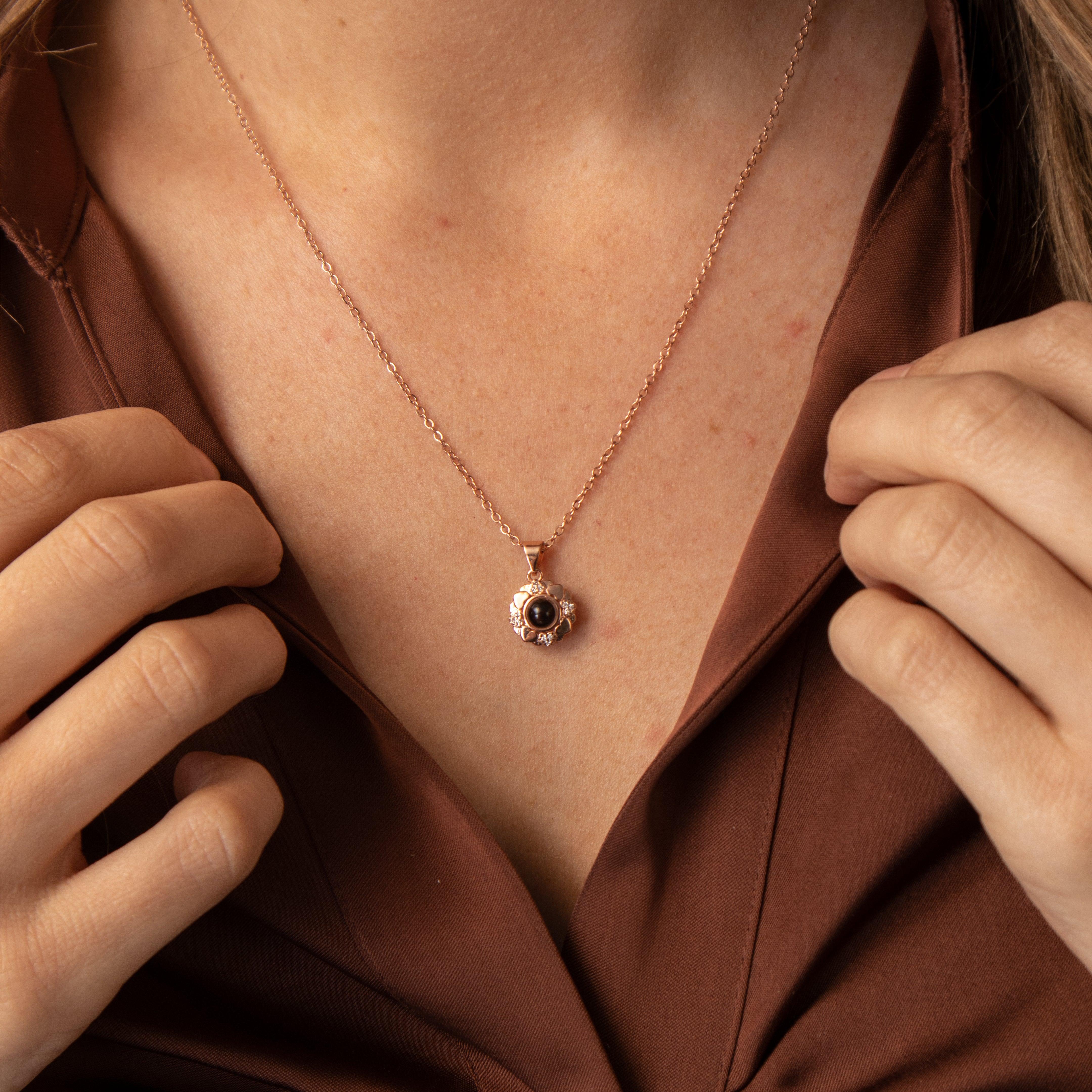 Eternity's Blossom Photo Necklace - Elegant Eternity