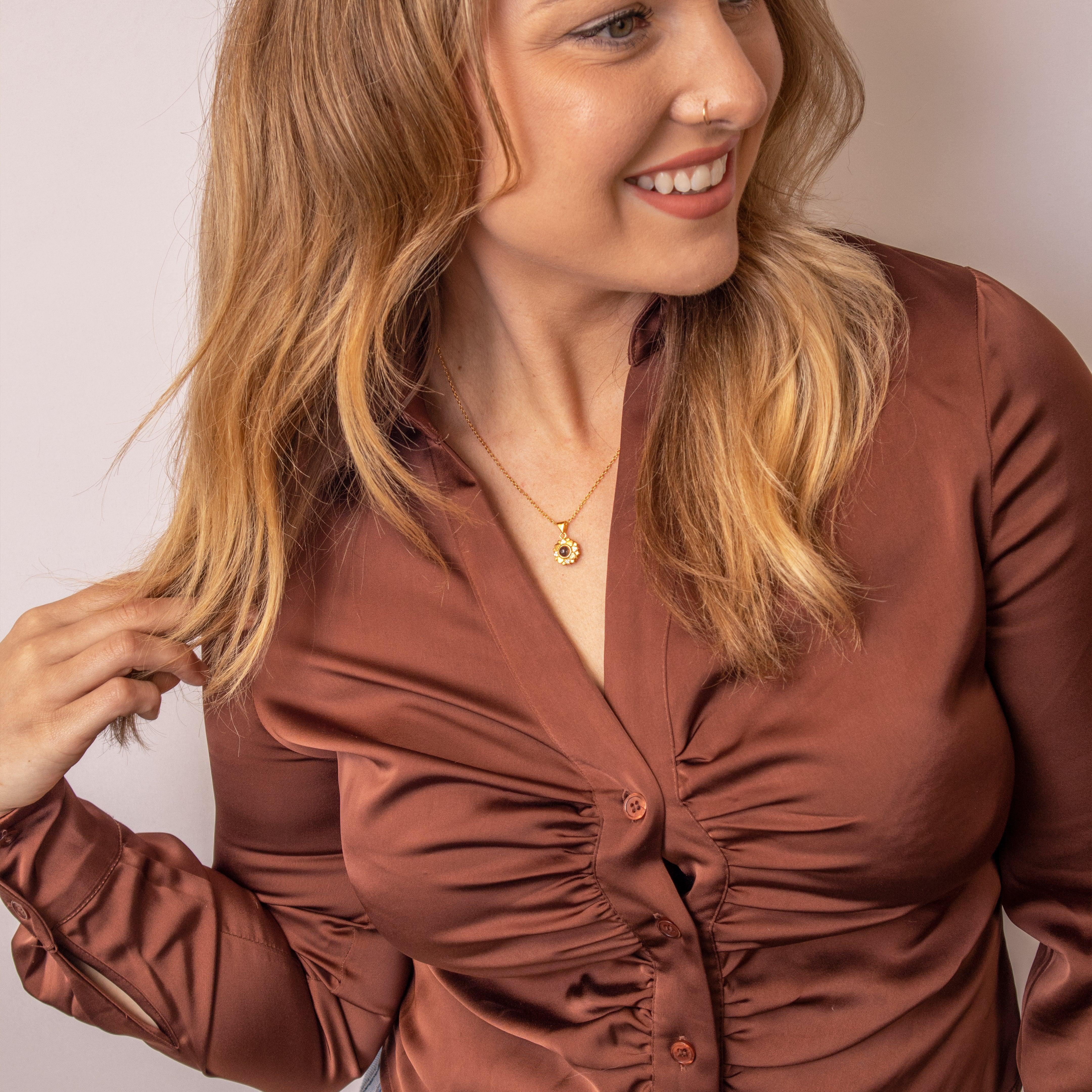 Eternity's Blossom Photo Necklace - Elegant Eternity