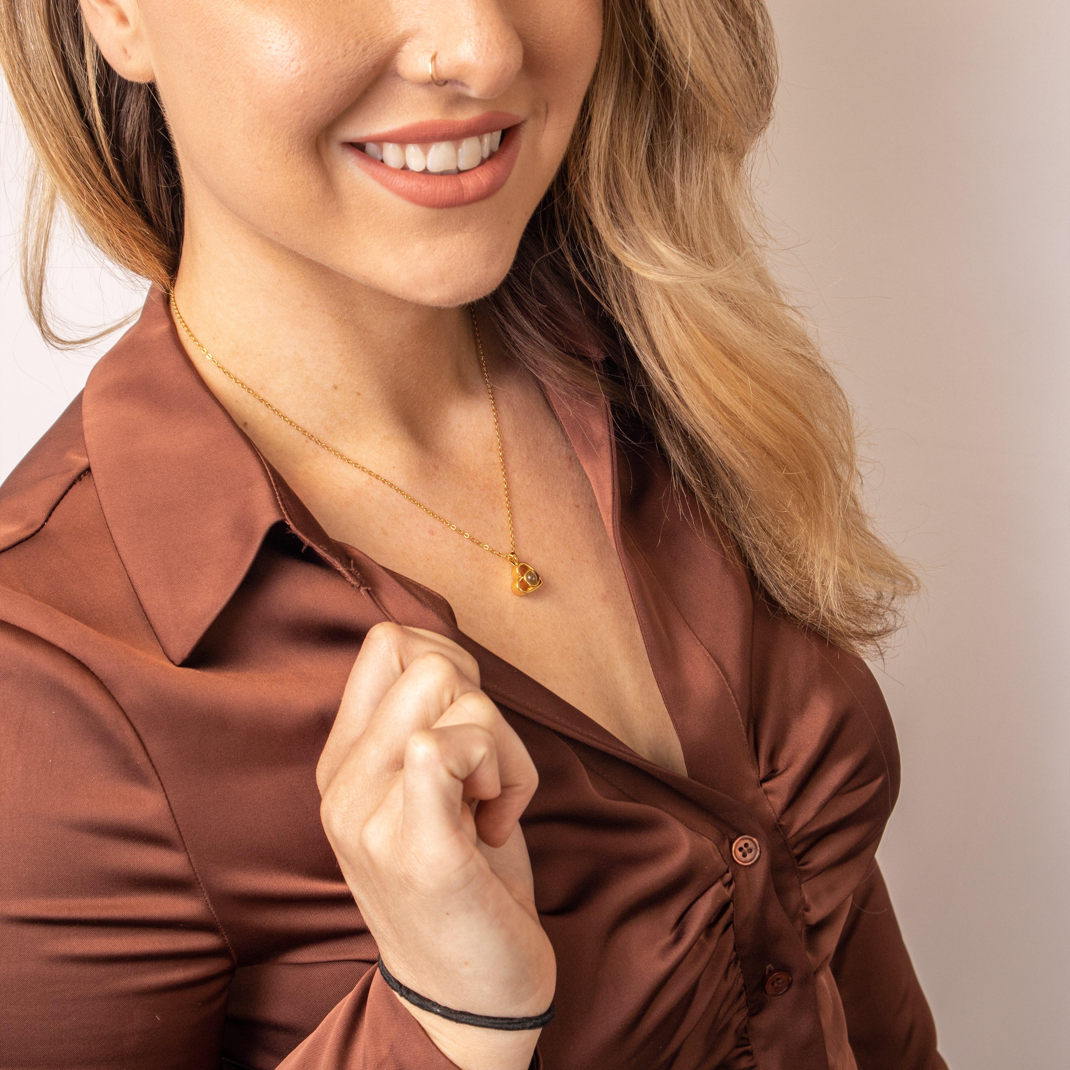 Eternity's Embrace Photo Necklace - Elegant Eternity