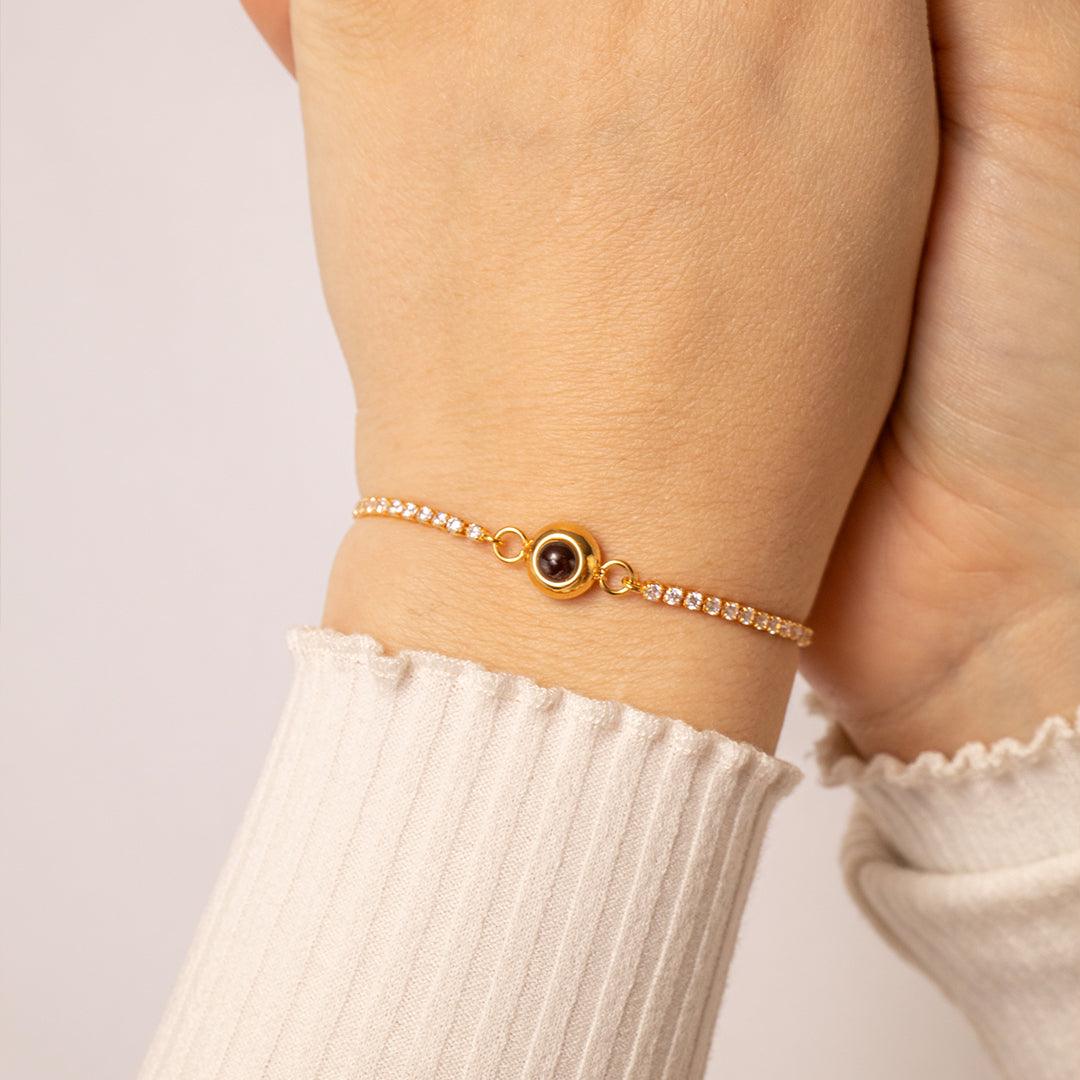 Eternity's Slider Tennis Photo Bracelet - Elegant Eternity