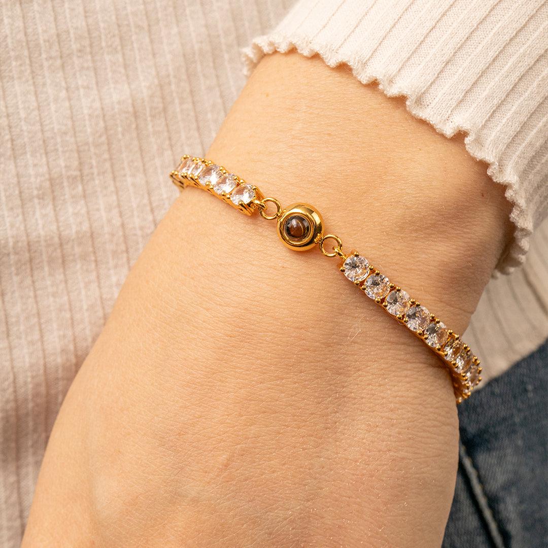 Eternity's Tennis Photo Bracelet - Elegant Eternity