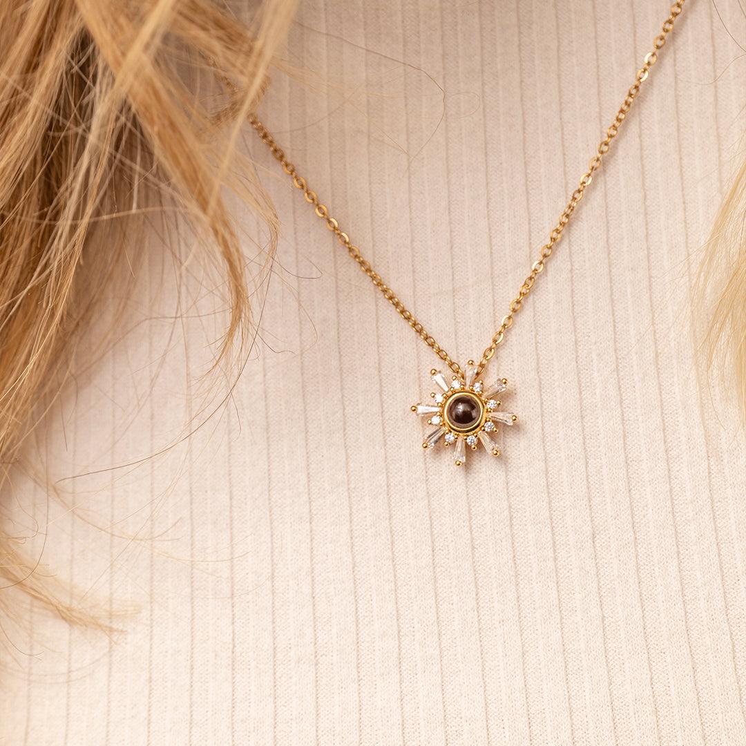 Eternity's Snowflake Photo Necklace - Elegant Eternity