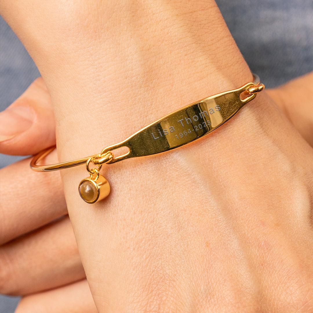 Eternity's Etched Photo Bracelet - Elegant Eternity