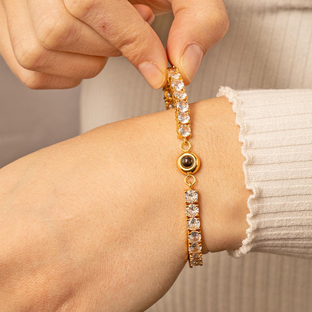 Eternity's Tennis Photo Bracelet - Elegant Eternity