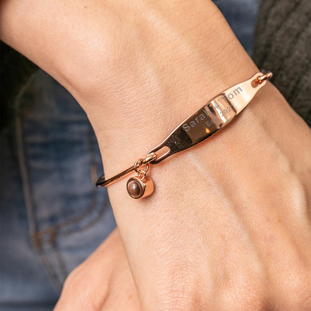 Eternity's Etched Photo Bracelet - Elegant Eternity