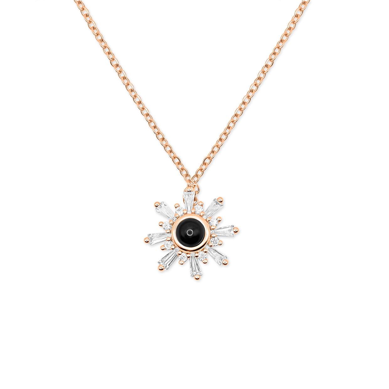 Eternity's Snowflake Photo Necklace - Elegant Eternity