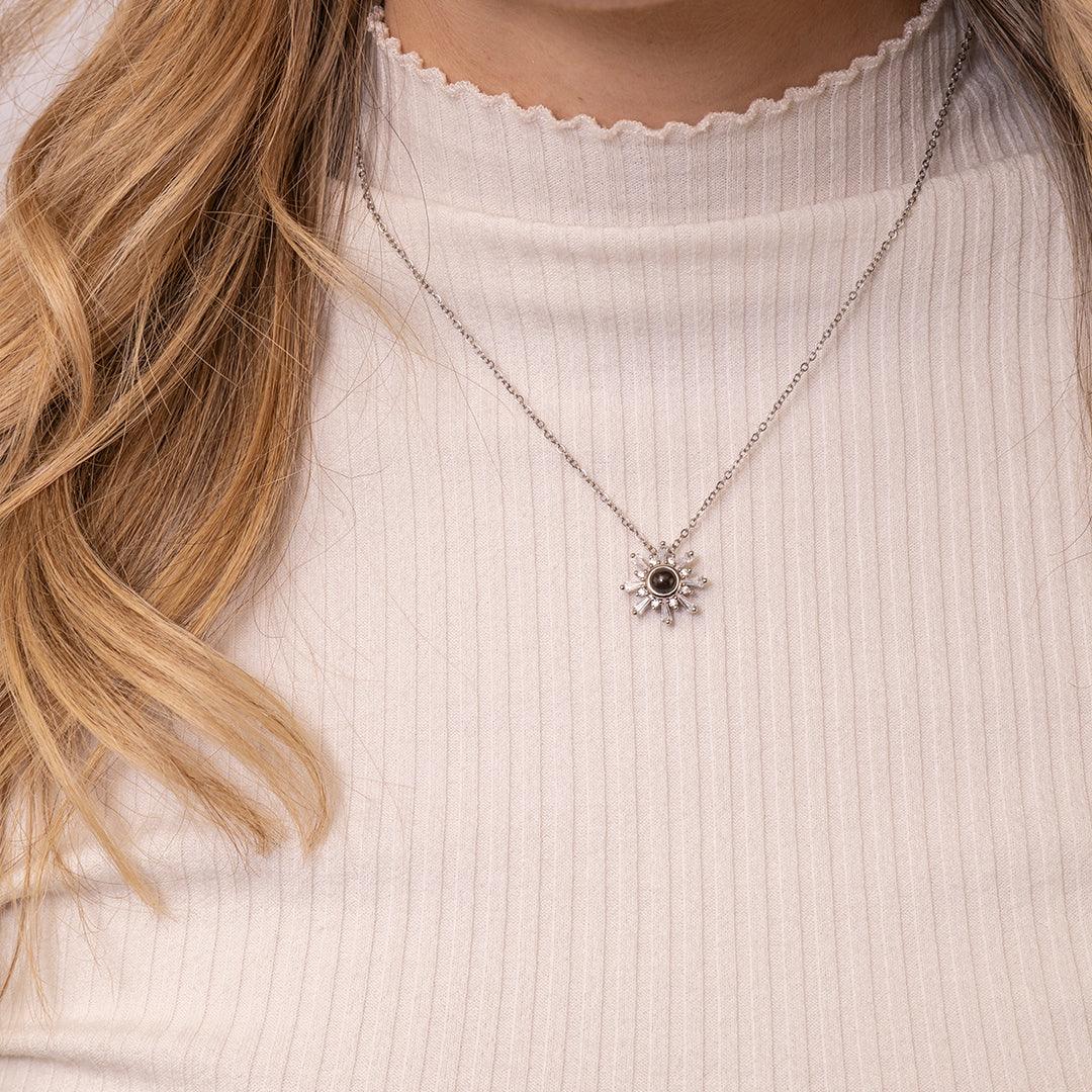 Eternity's Snowflake Photo Necklace - Elegant Eternity