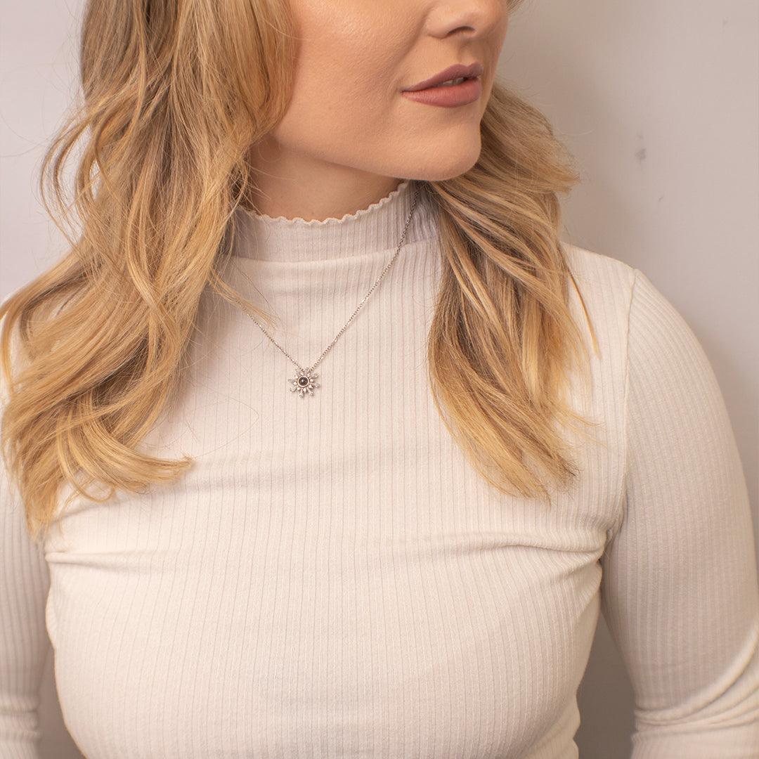 Eternity's Snowflake Photo Necklace - Elegant Eternity