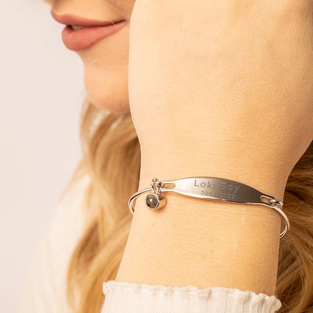 Eternity's Etched Photo Bracelet - Elegant Eternity