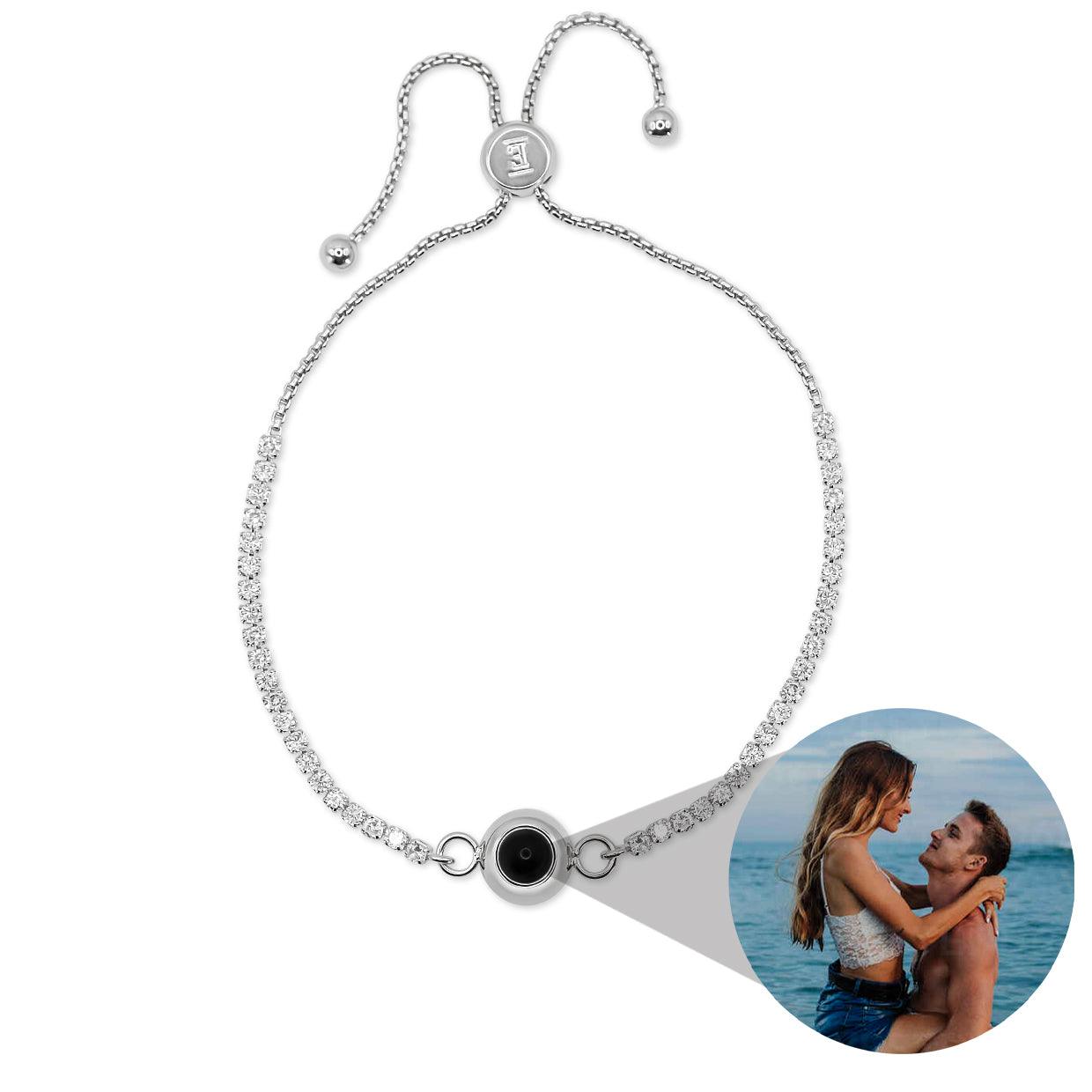 Eternity's Slider Tennis Photo Bracelet - Elegant Eternity