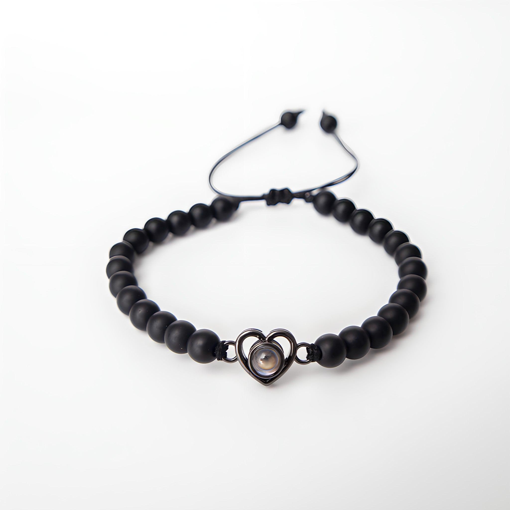 Eternity's Coastal Love Beaded Photo Bracelet - Elegant Eternity