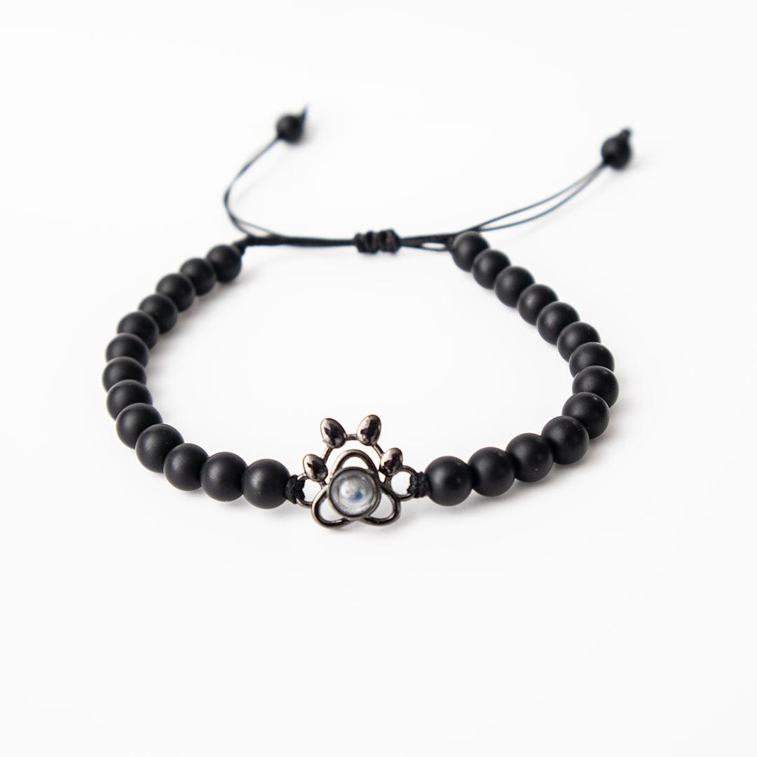 Eternity's Coastal Paw Beaded Photo Bracelet - Elegant Eternity