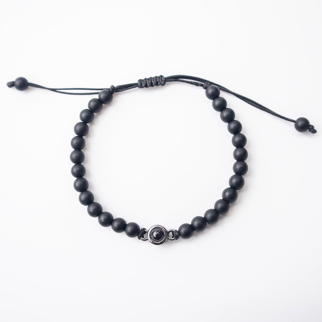 Eternity's Coastal Beaded Photo Bracelet - Elegant Eternity