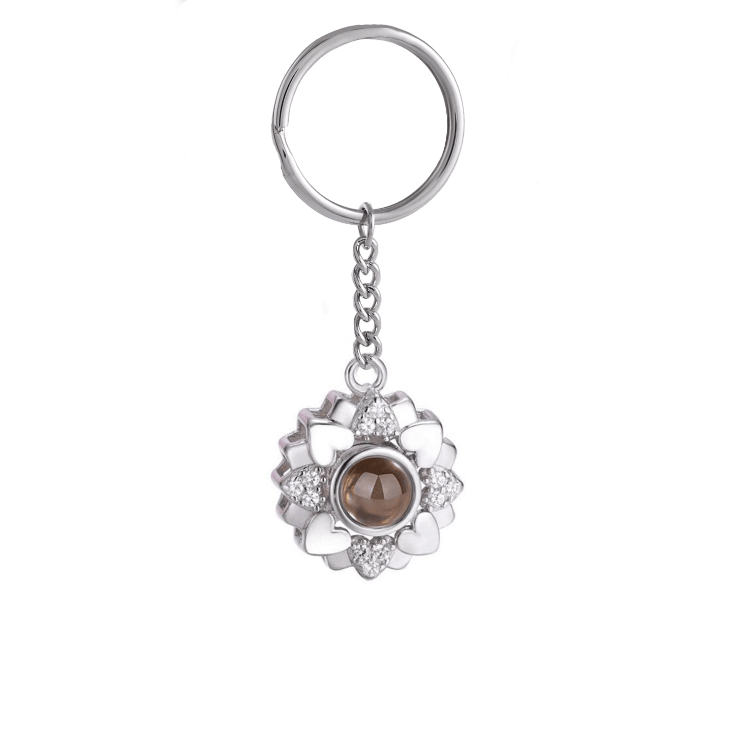 Eternity's Blossom Photo Keychain - Elegant Eternity