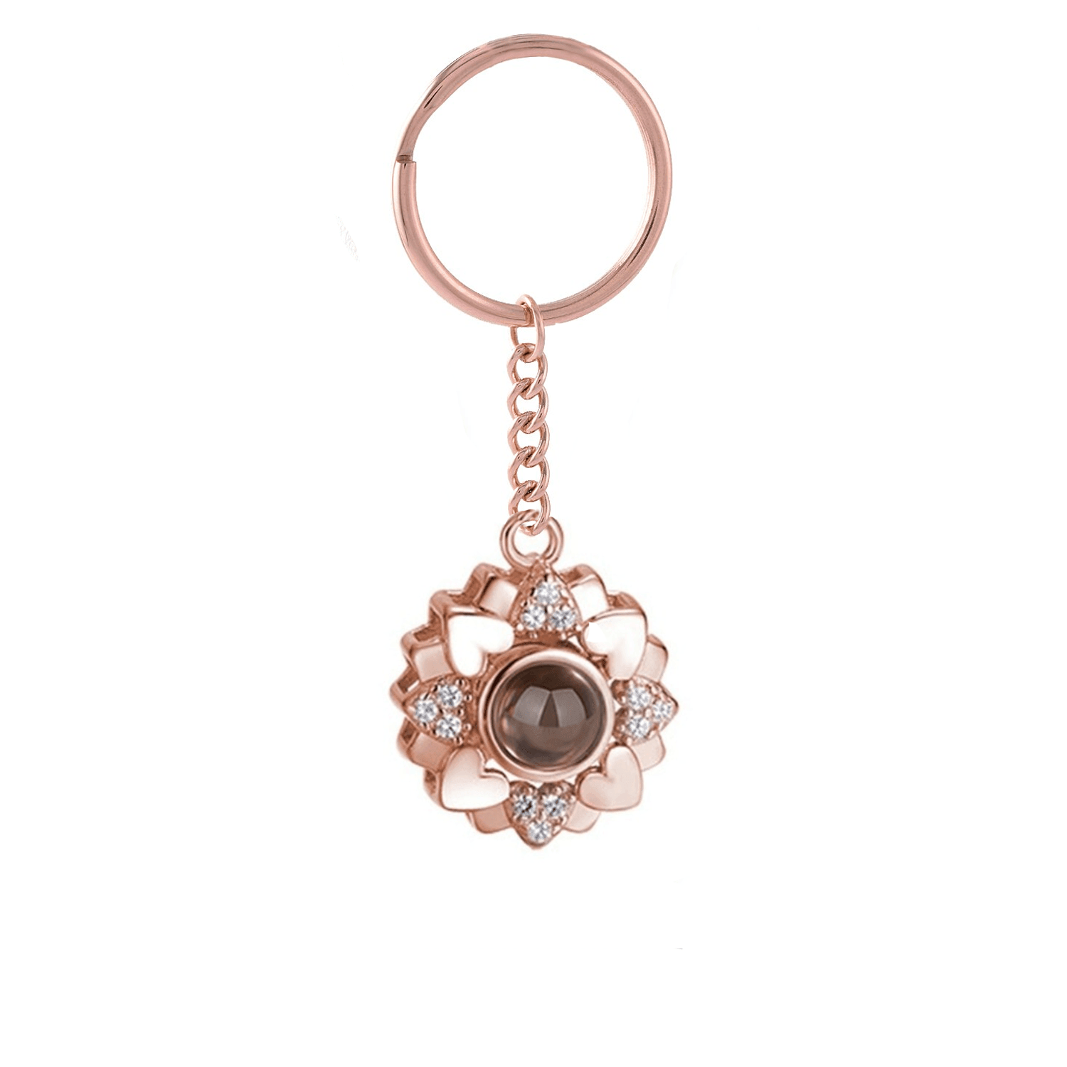 Eternity's Blossom Photo Keychain - Elegant Eternity