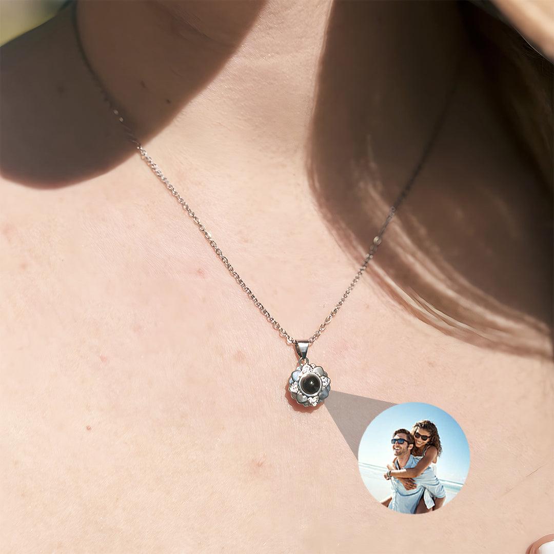 Eternity's Blossom Photo Necklace - Elegant Eternity