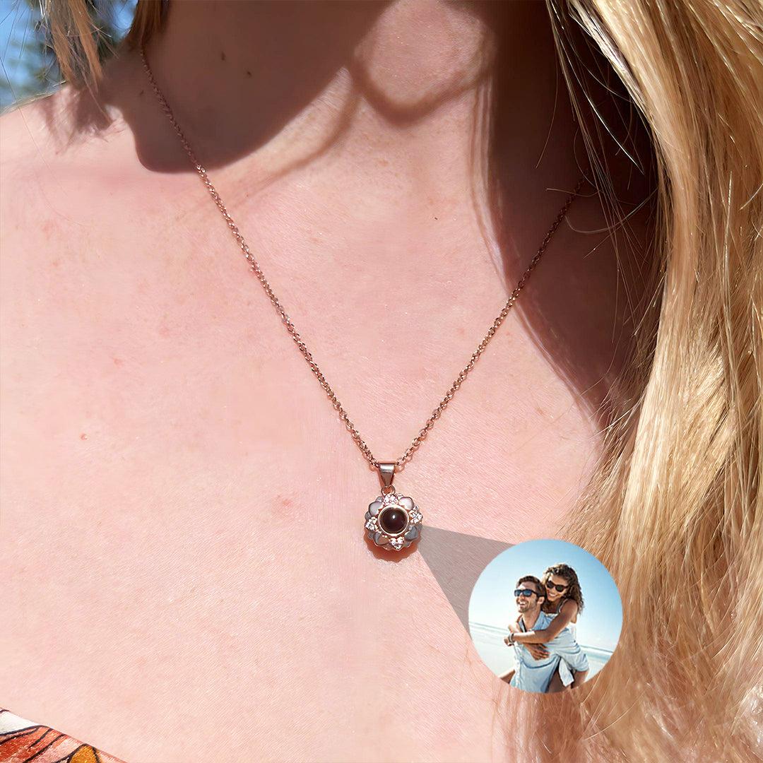 Eternity's Blossom Photo Necklace - Elegant Eternity