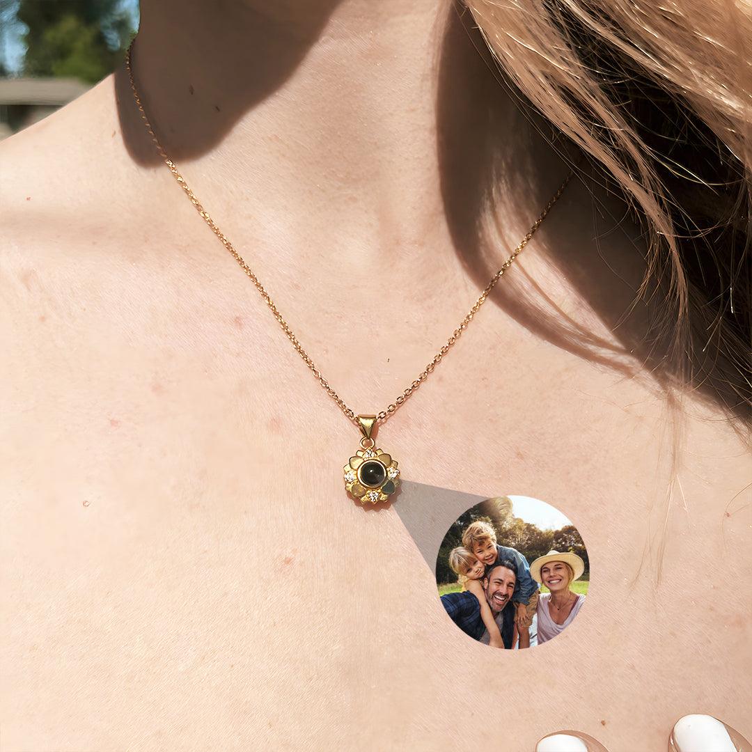 Eternity's Blossom Photo Necklace - Elegant Eternity