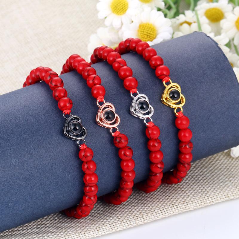 Eternity's Coastal Love Beaded Photo Bracelet - Elegant Eternity