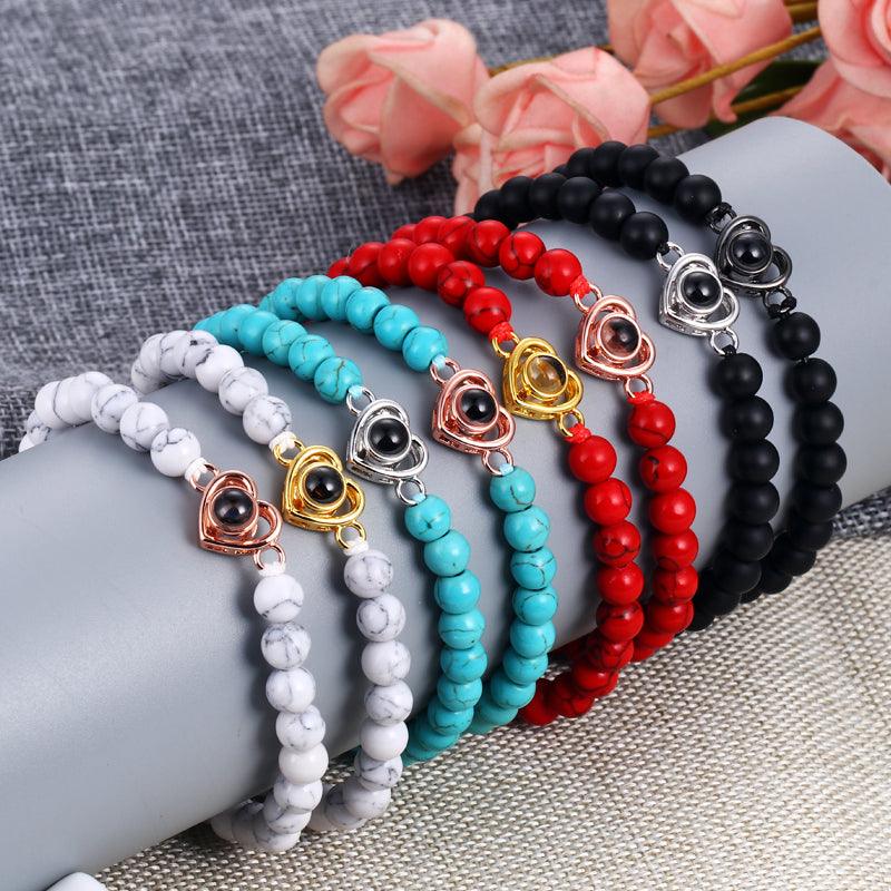 Eternity's Coastal Love Beaded Photo Bracelet - Elegant Eternity