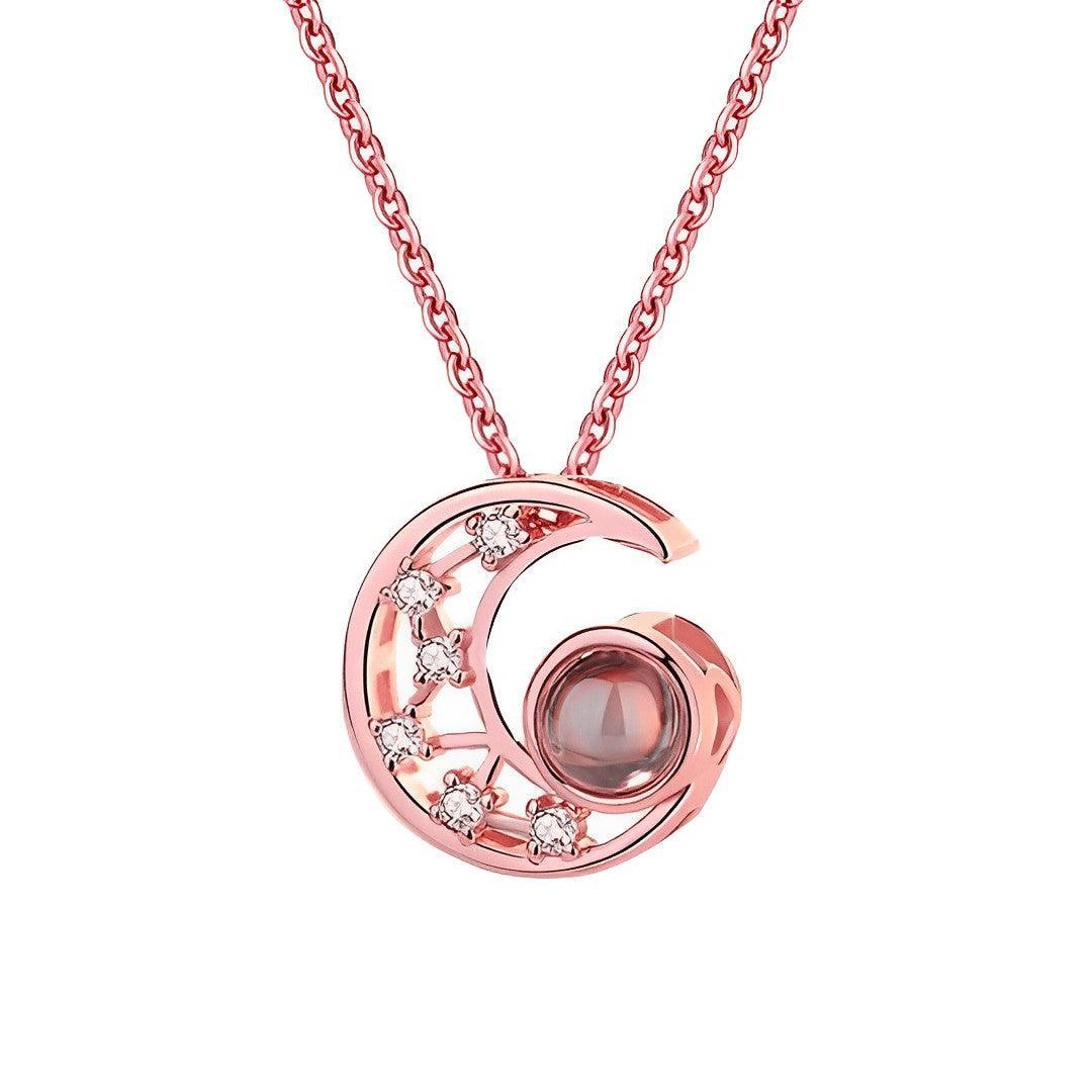 Eternity's Lunar Star Photo Necklace - Elegant Eternity