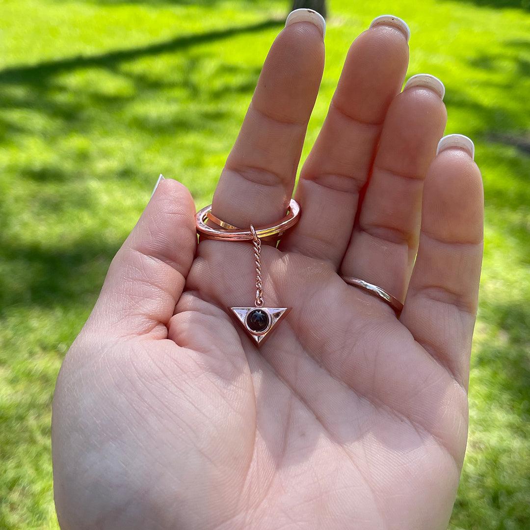 Eternity's Trinity Photo Keychain - Elegant Eternity