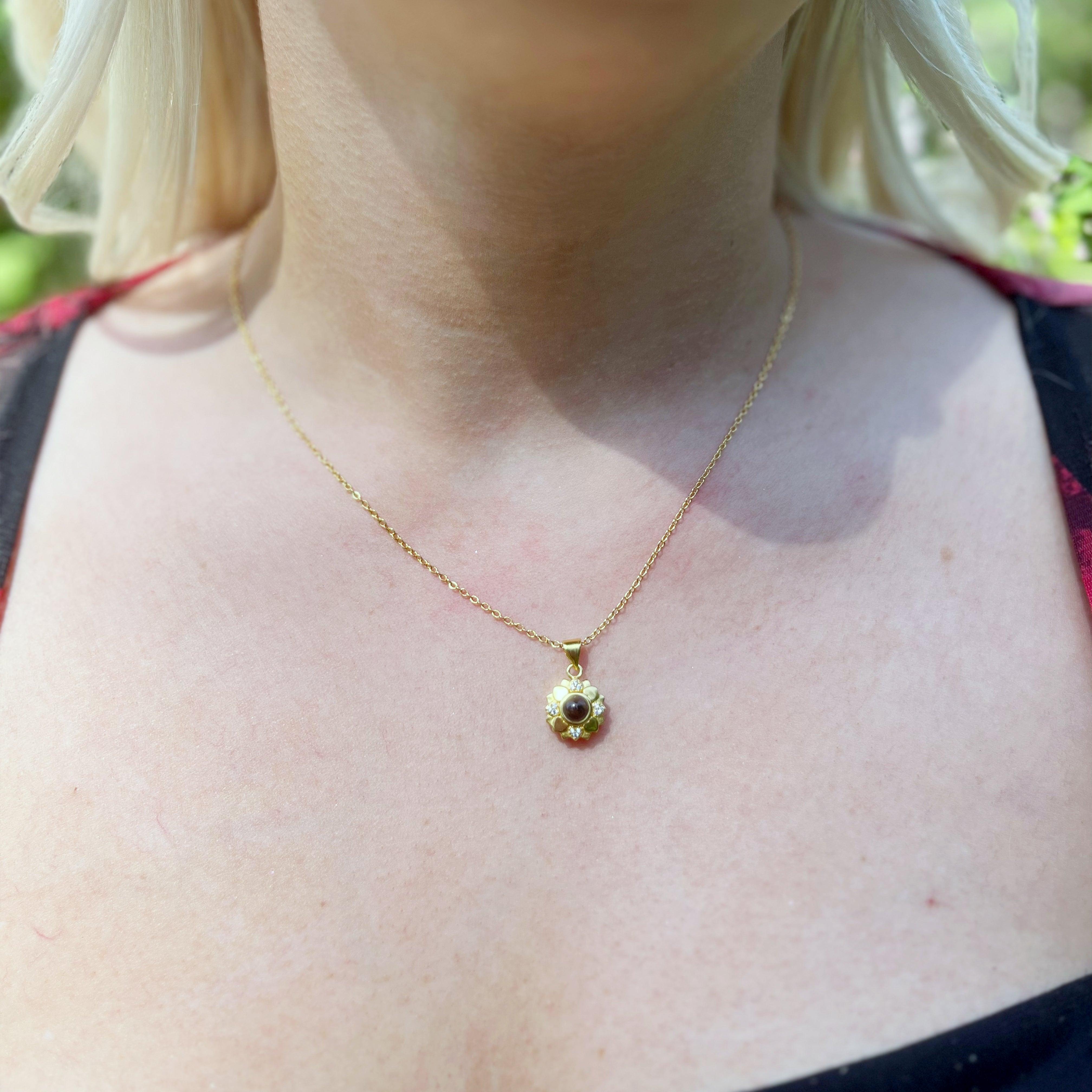 Eternity's Blossom Photo Necklace - Elegant Eternity