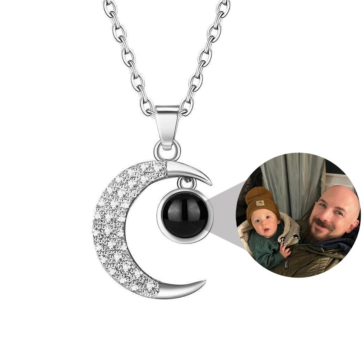 Eternity's Lunar Star Photo Necklace - Elegant Eternity