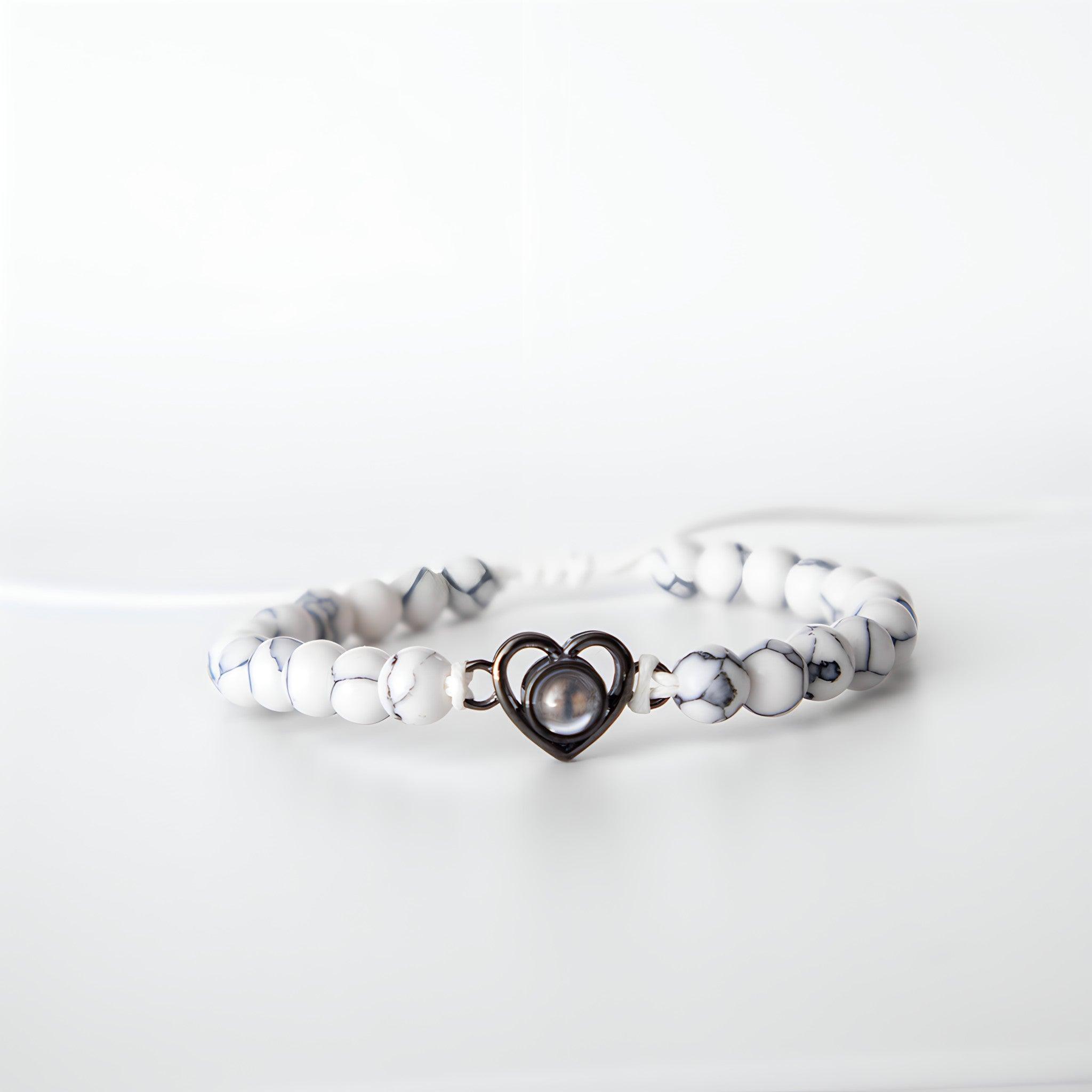 Eternity's Coastal Love Beaded Photo Bracelet - Elegant Eternity