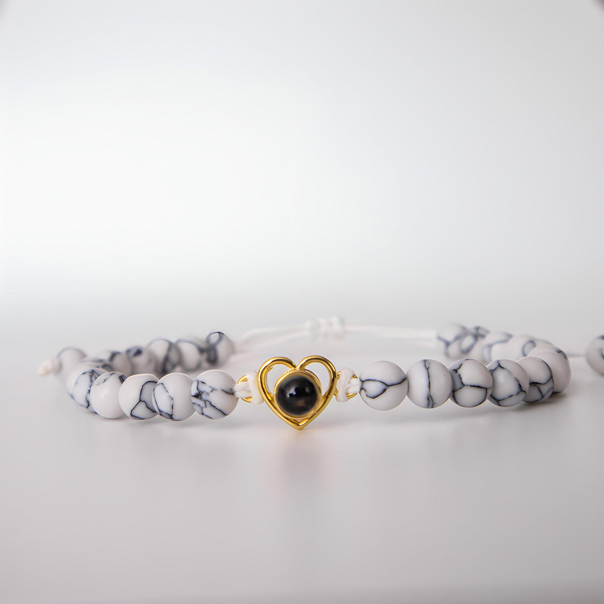 Eternity's Coastal Love Beaded Photo Bracelet - Elegant Eternity