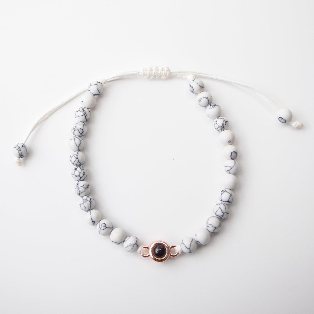 Eternity's Coastal Beaded Photo Bracelet - Elegant Eternity