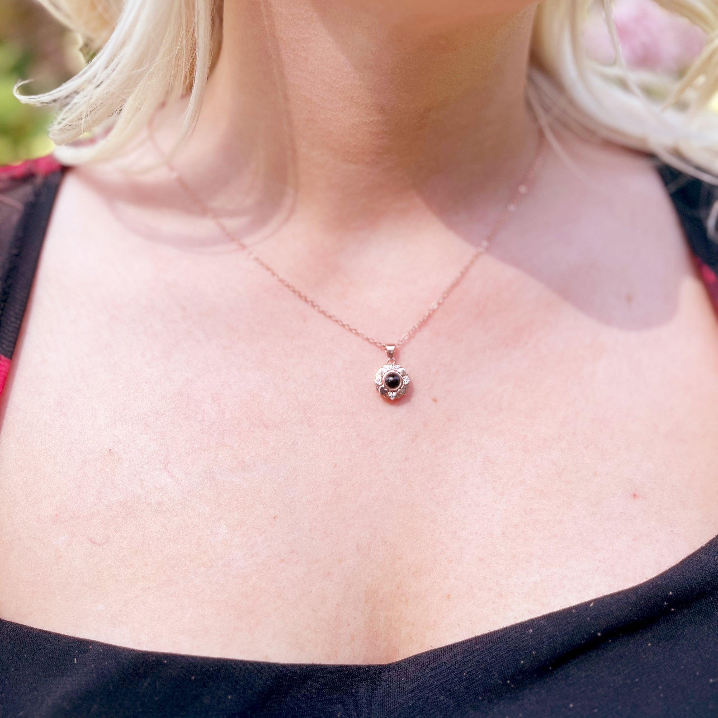 Eternity's Blossom Photo Necklace - Elegant Eternity