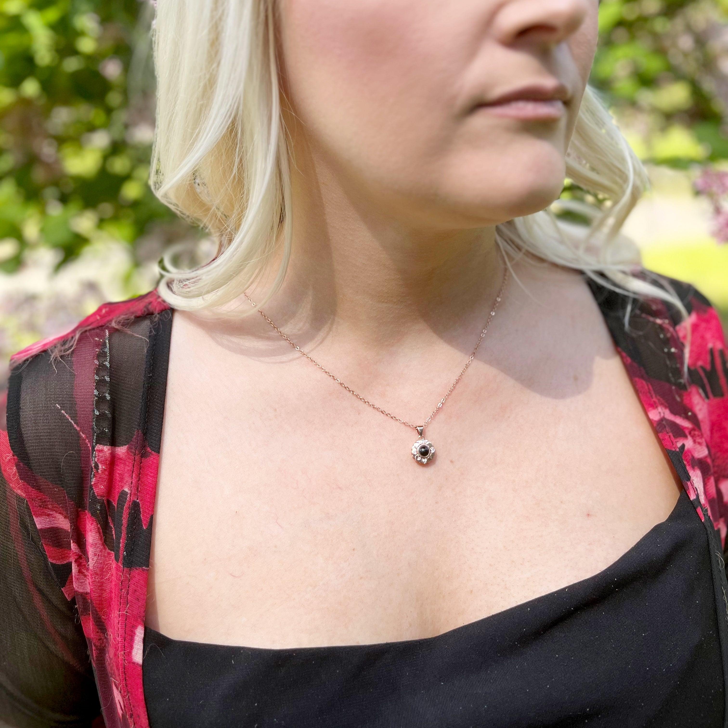 Eternity's Blossom Photo Necklace - Elegant Eternity