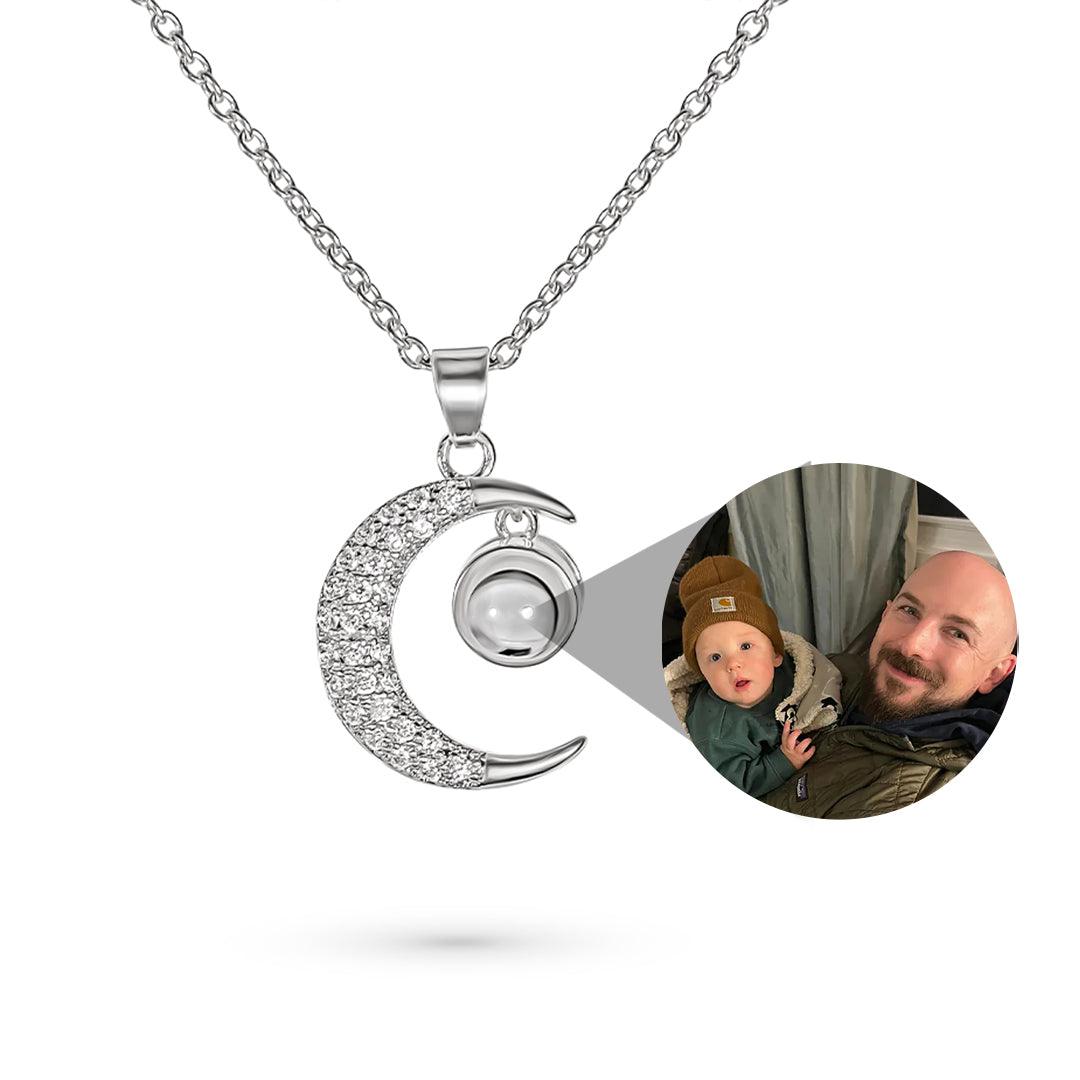 Eternity's Lunar Star Photo Necklace - Elegant Eternity