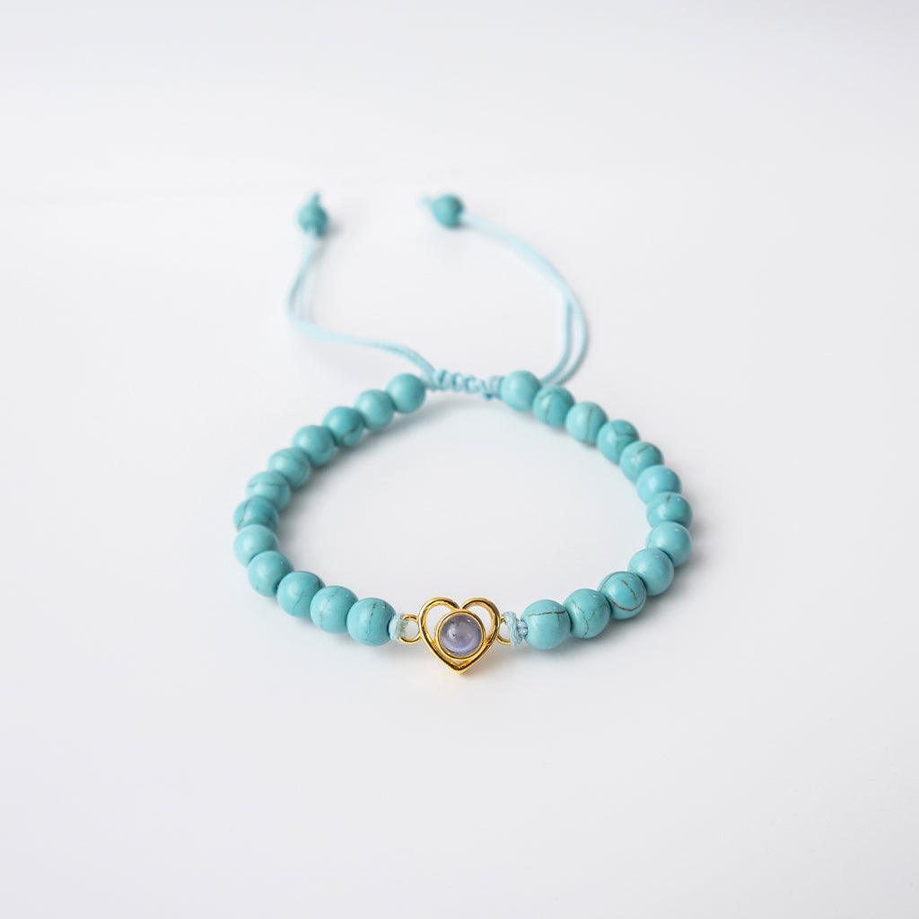Eternity's Coastal Love Beaded Photo Bracelet - Elegant Eternity