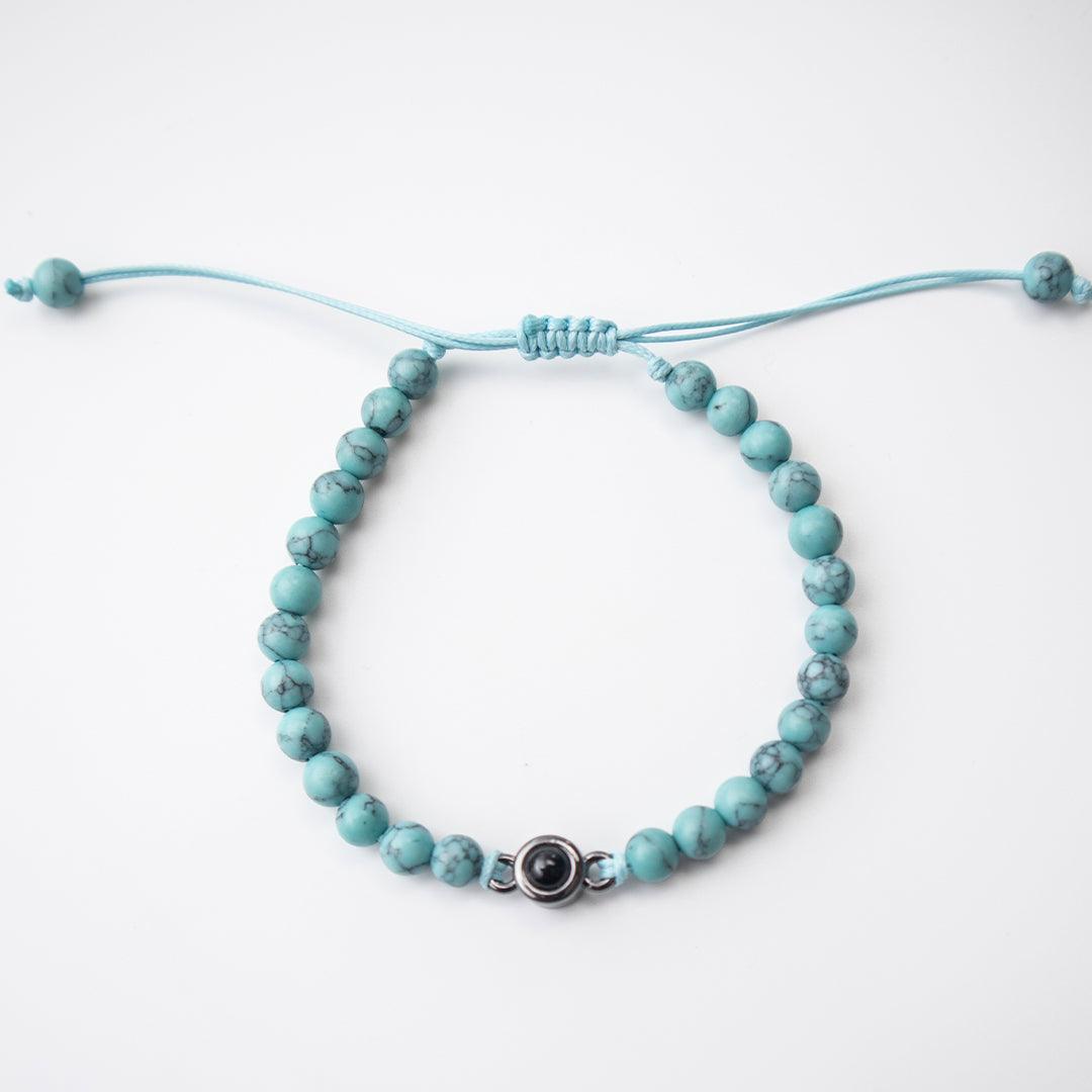 Eternity's Coastal Beaded Photo Bracelet - Elegant Eternity