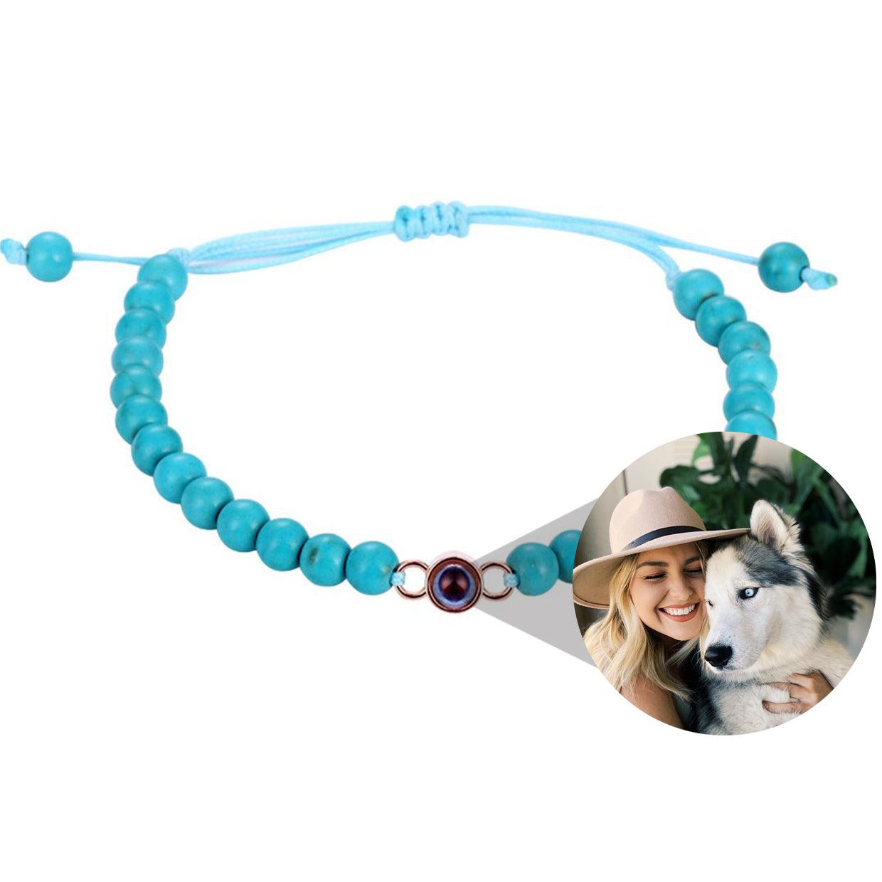 Eternity's Coastal Beaded Photo Bracelet - Elegant Eternity