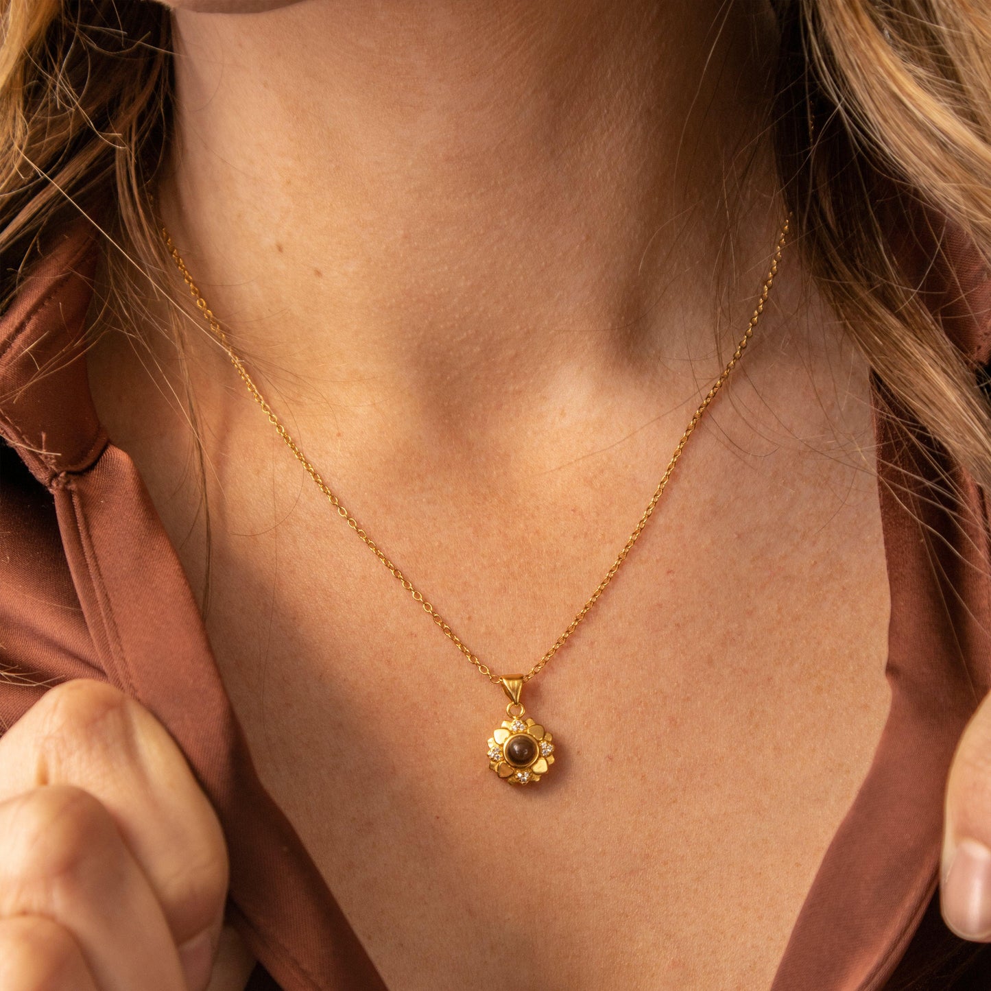 Eternity's Blossom Photo Necklace - Elegant Eternity