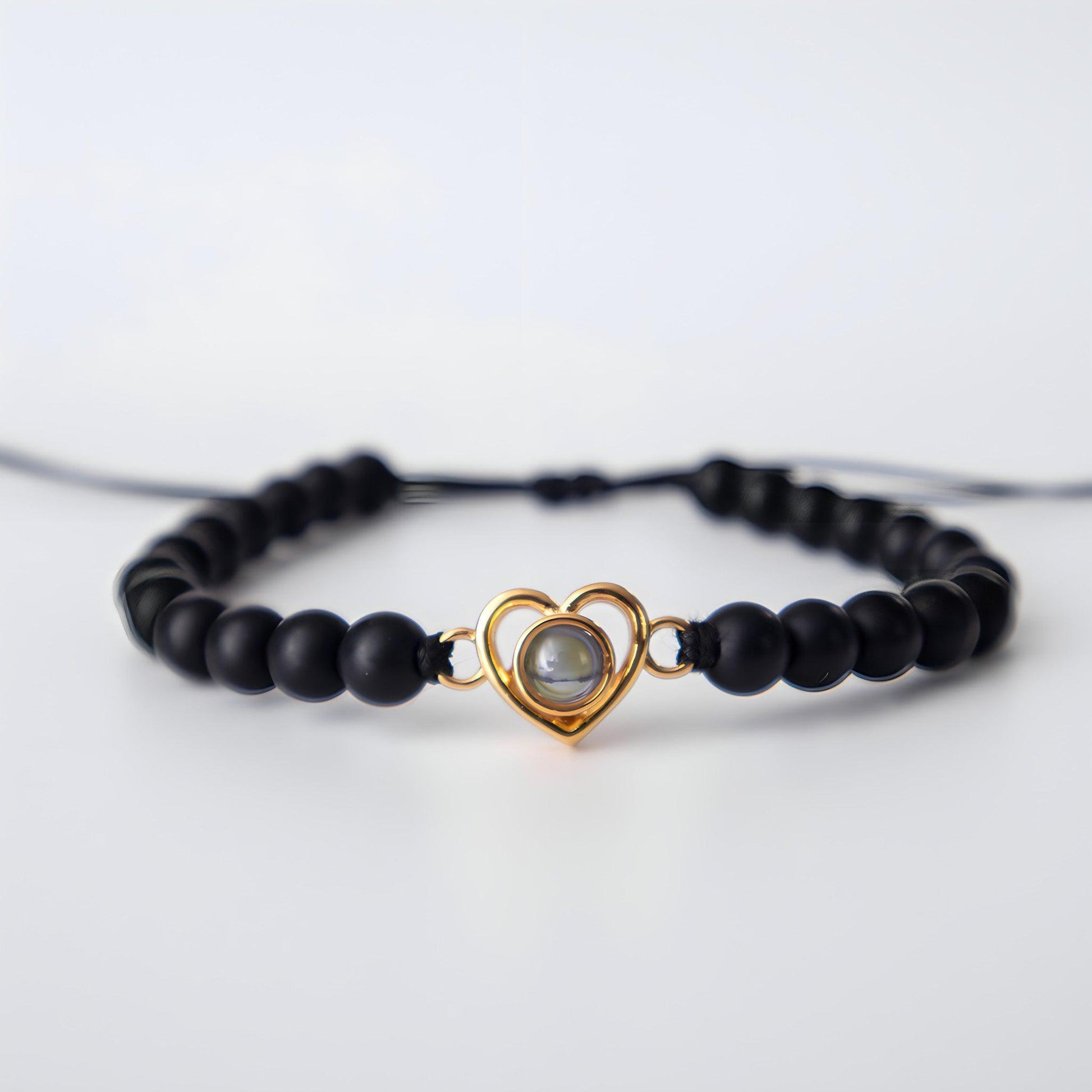 Eternity's Coastal Love Beaded Photo Bracelet - Elegant Eternity