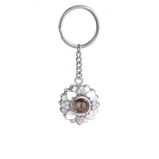 Eternity's Blossom Photo Keychain - Elegant Eternity