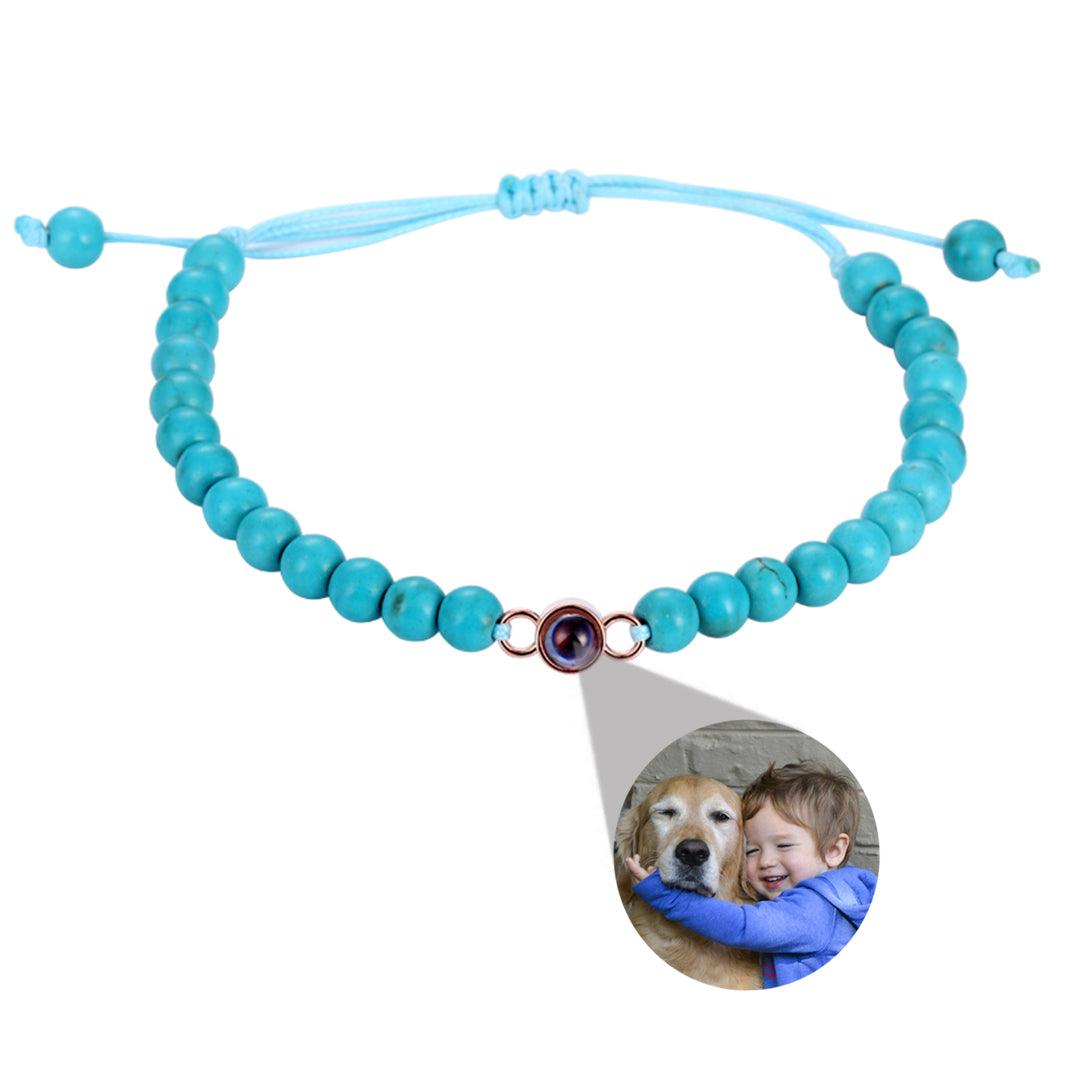 Eternity's Coastal Beaded Photo Bracelet - Elegant Eternity