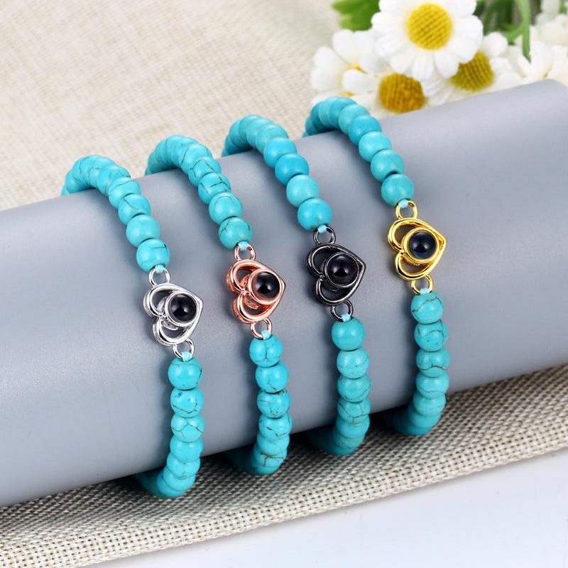 Eternity's Coastal Love Beaded Photo Bracelet - Elegant Eternity