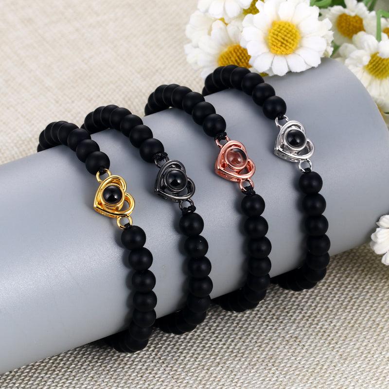 Eternity's Coastal Love Beaded Photo Bracelet - Elegant Eternity