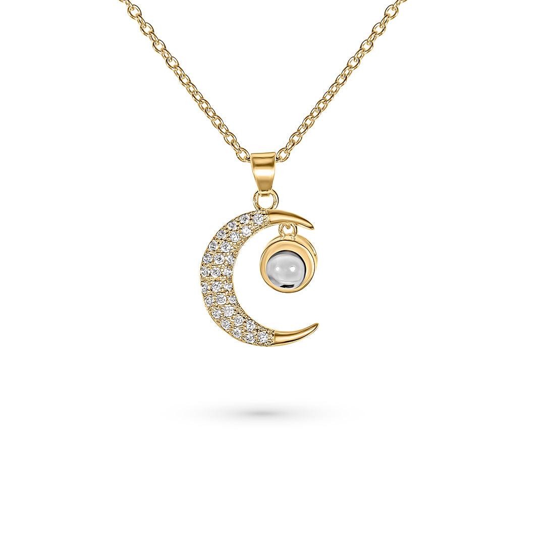 Eternity's Lunar Star Photo Necklace - Elegant Eternity