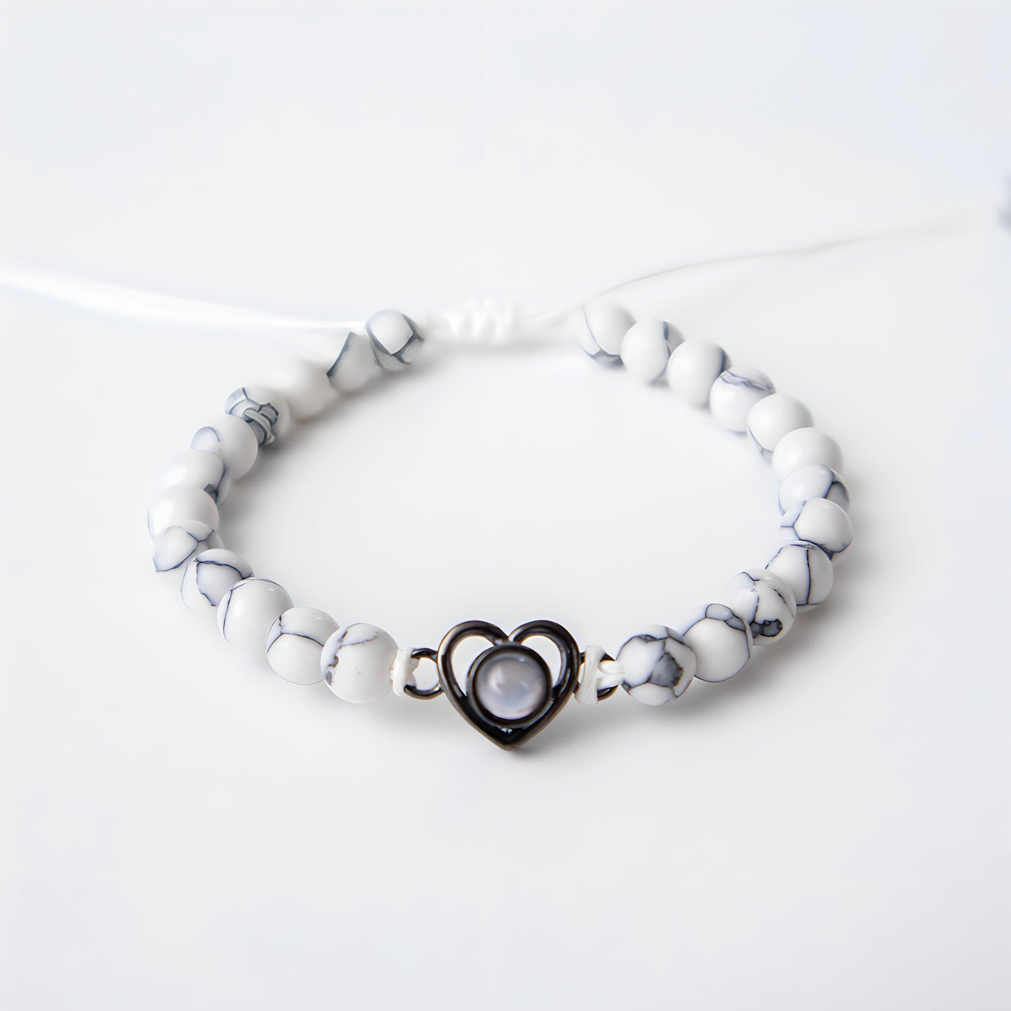 Eternity's Coastal Love Beaded Photo Bracelet - Elegant Eternity