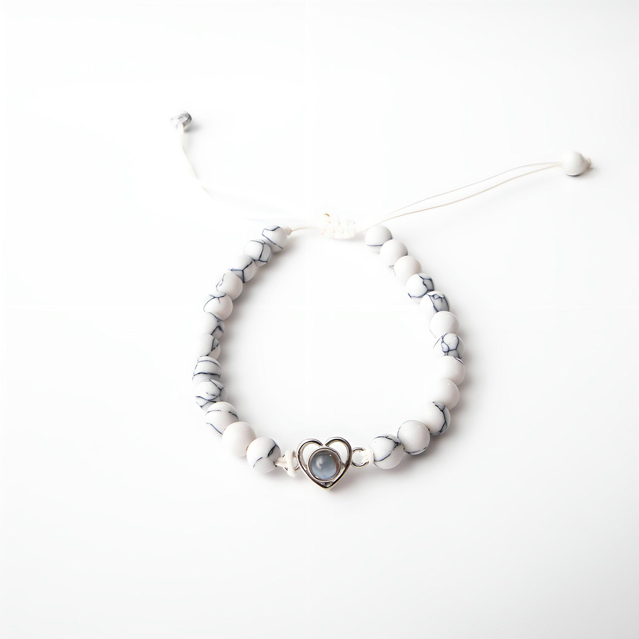 Eternity's Coastal Love Beaded Photo Bracelet - Elegant Eternity