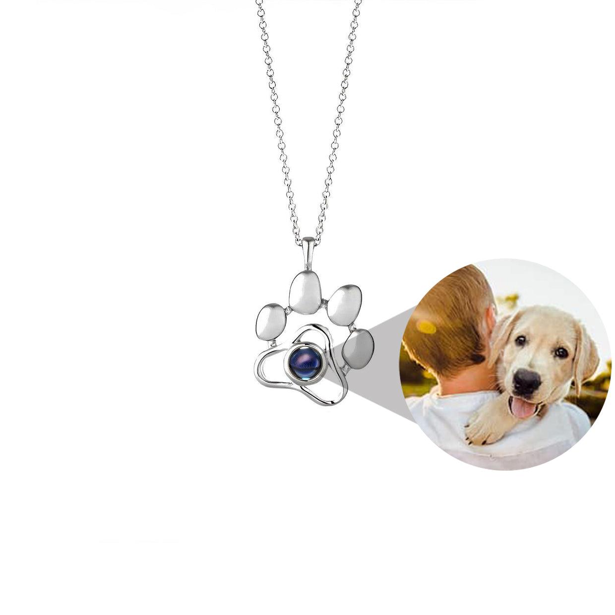 Sterling Silver Diamond Puppy Paw Pendant with Chain | Dunkin's Diamonds