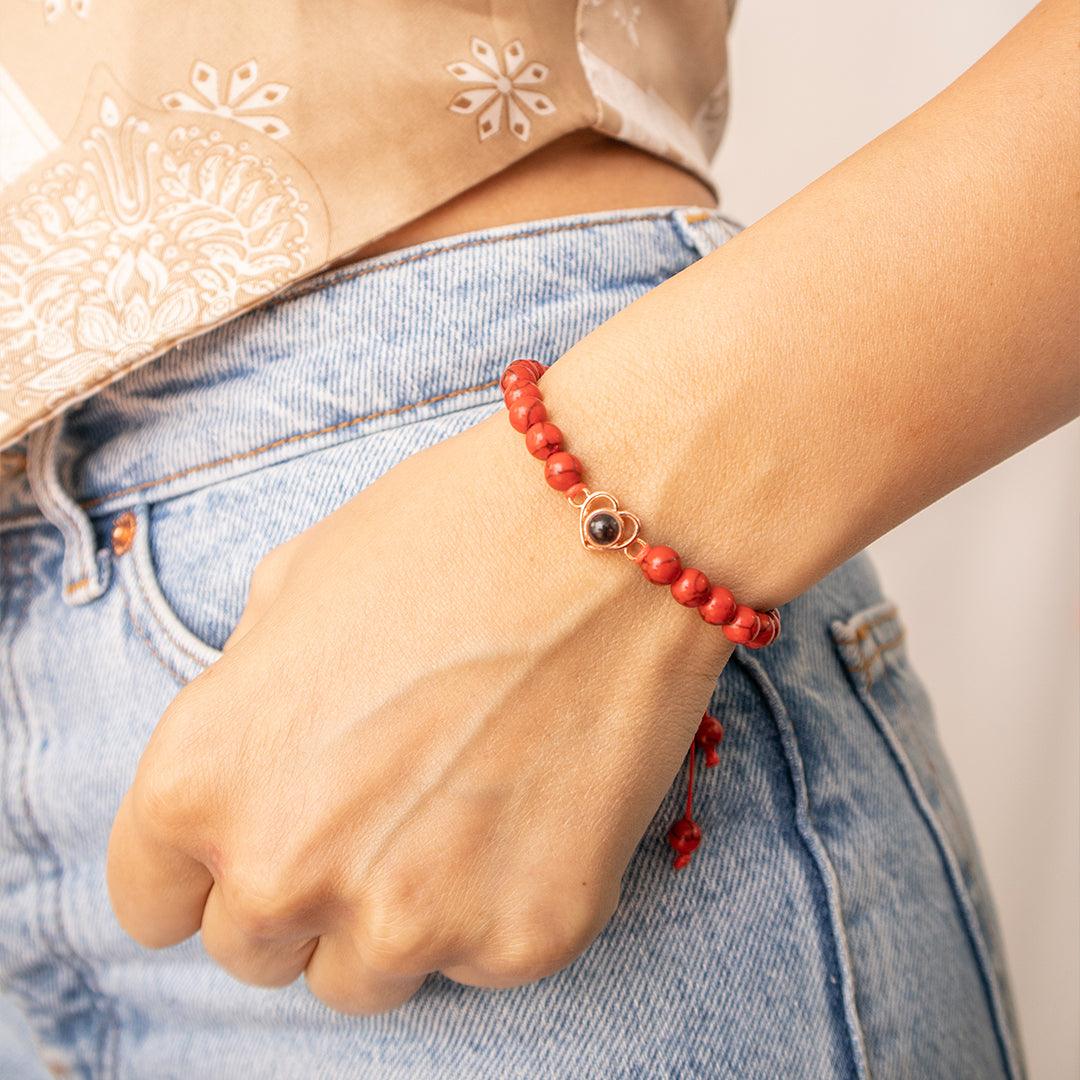 Eternity's Coastal Love Beaded Photo Bracelet - Elegant Eternity