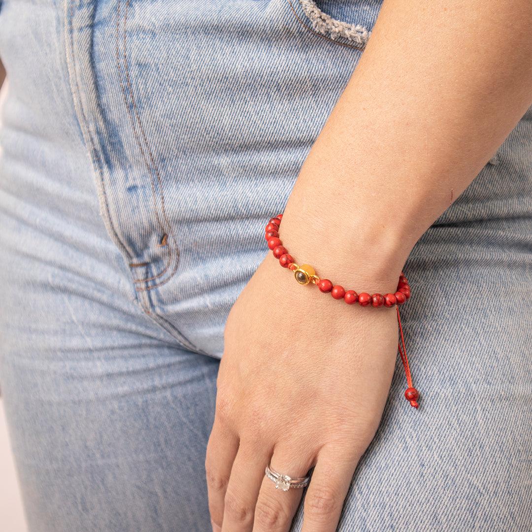 Eternity's Coastal Beaded Photo Bracelet - Elegant Eternity