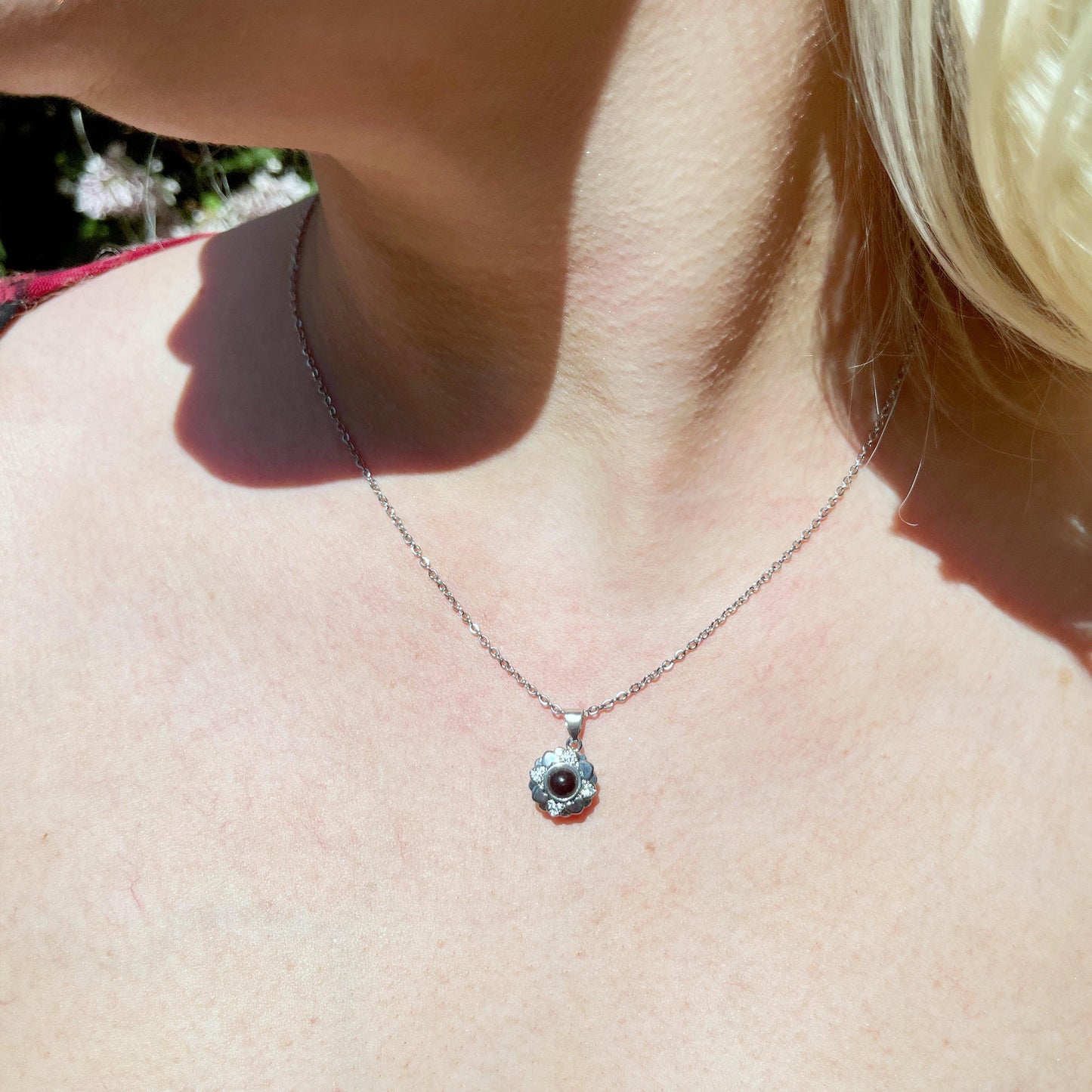 Eternity's Blossom Photo Necklace - Elegant Eternity